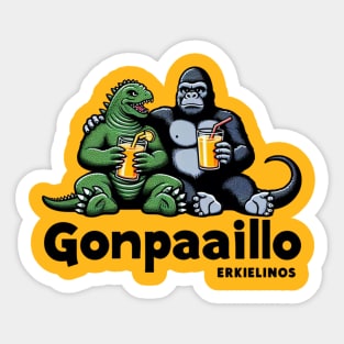 Godzilla and king Kong Juice time Sticker